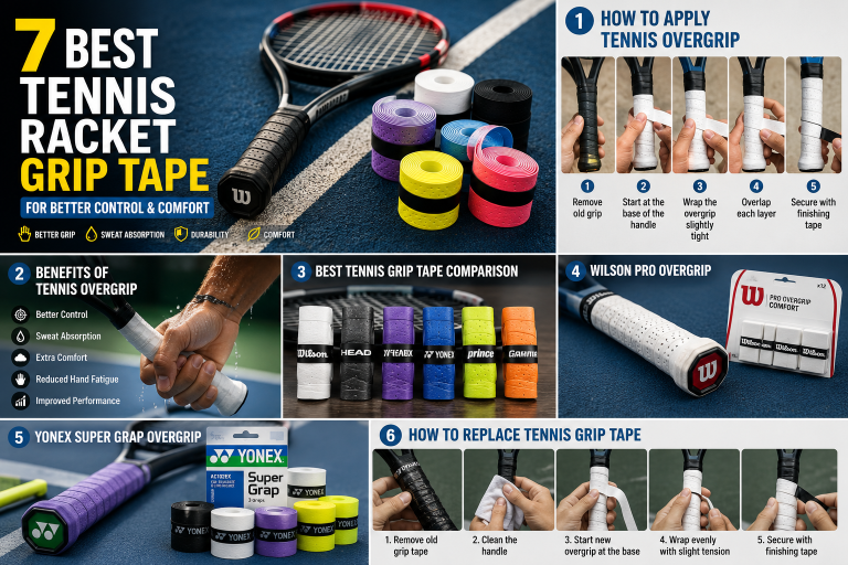 Seven best tennis racket grip tape picks for control, comfort, and sweat absorption