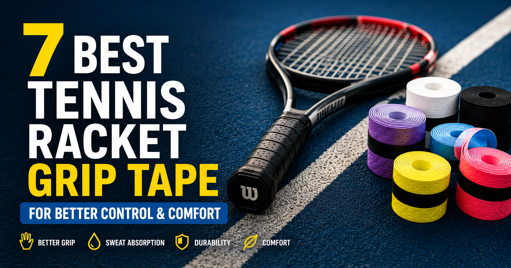 Seven best tennis racket grip tape picks for control, comfort, and sweat absorption