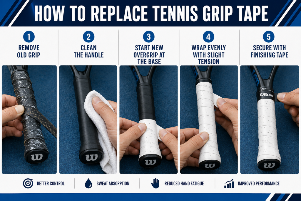 How to replace tennis racket grip tape in 5 easy steps