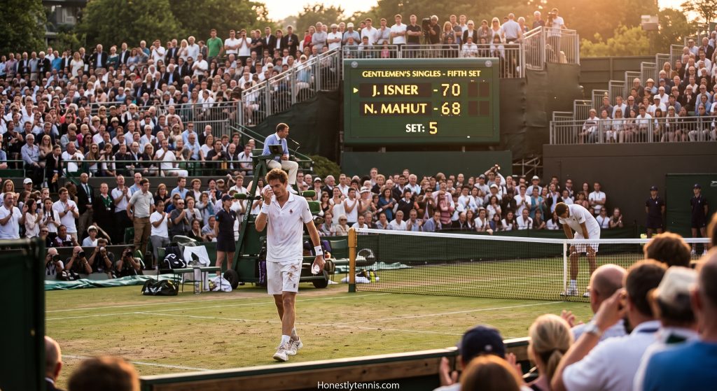 John Isner and Nicolas Mahut playing the longest tennis match in history at Wimbledon