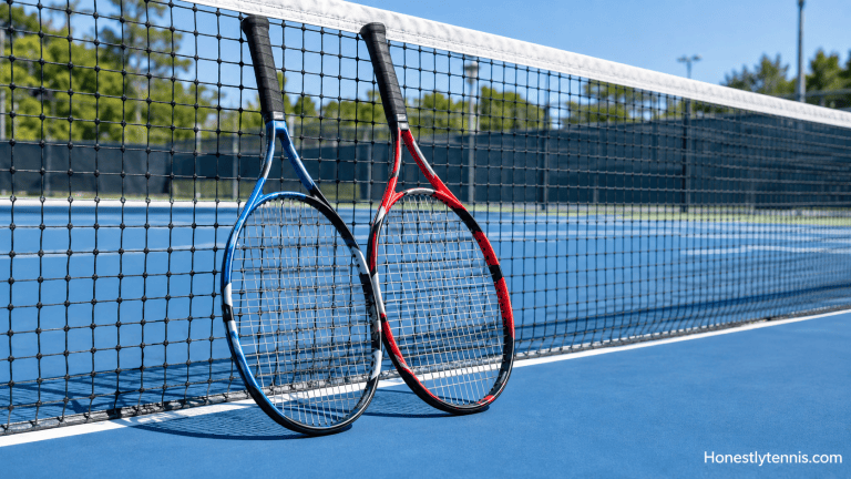 Babolat Pure Drive and Wilson Clash on Tennis Court