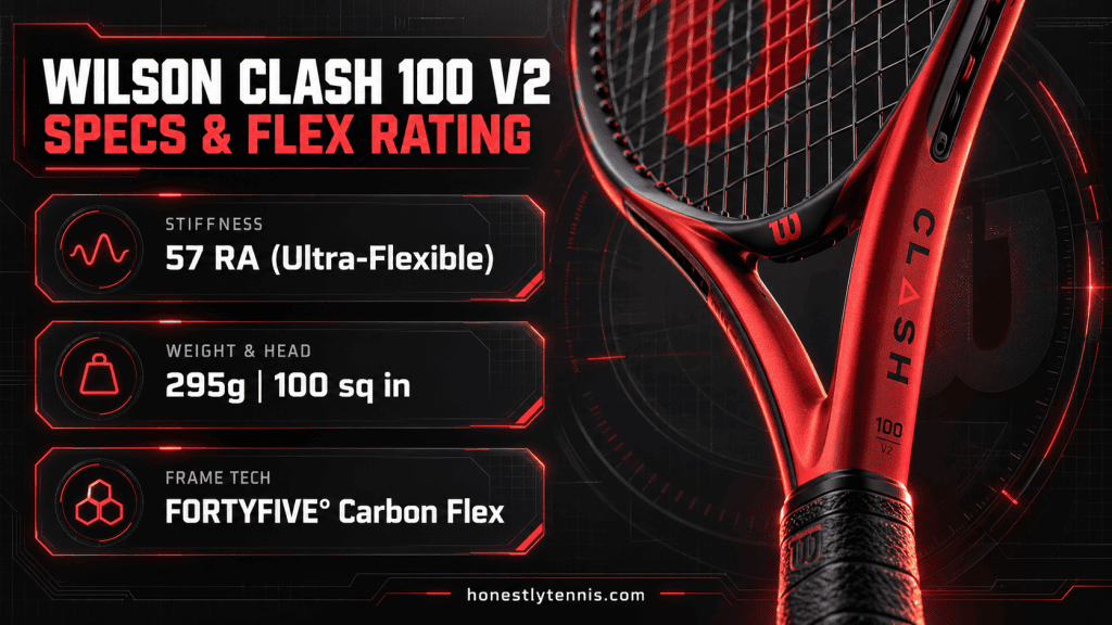 Wilson Clash 100 v2 recommended string setup and tension comparison infographic