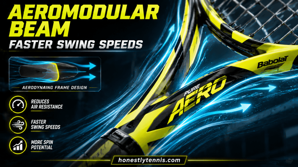 Babolat pure aero aeromodular beam technology frame anatomy