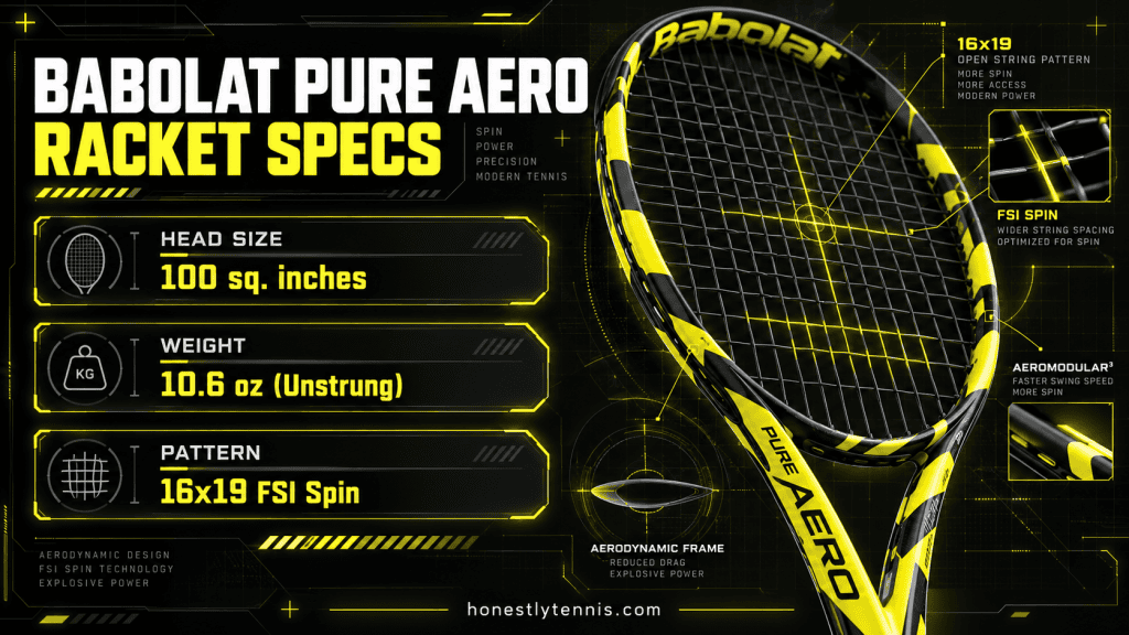 Babolat pure aero specifications head size and swing weight