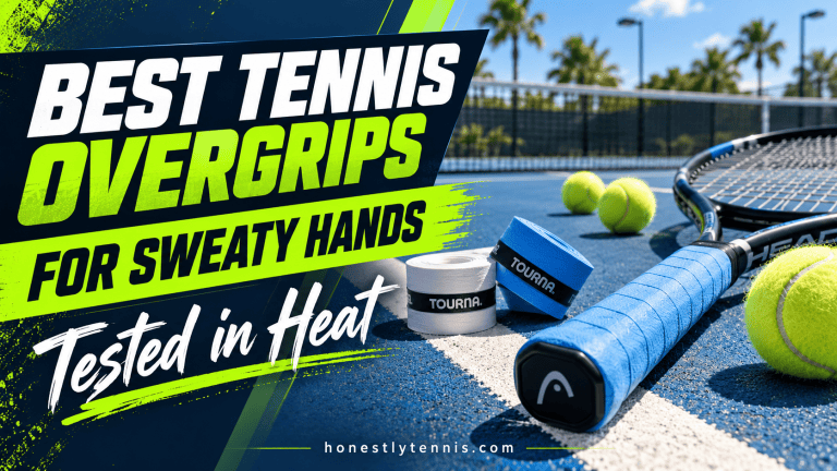 best tennis overgrips for sweaty hands tested on hard court in summer heat