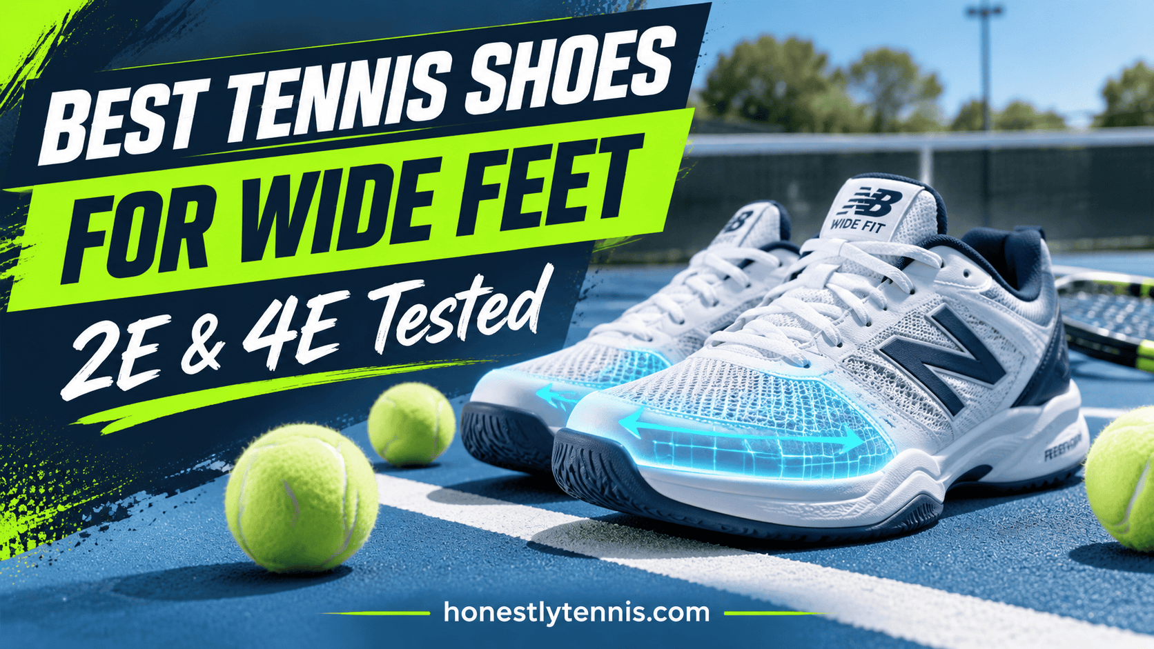 best tennis shoes for wide feet tested on hard court
