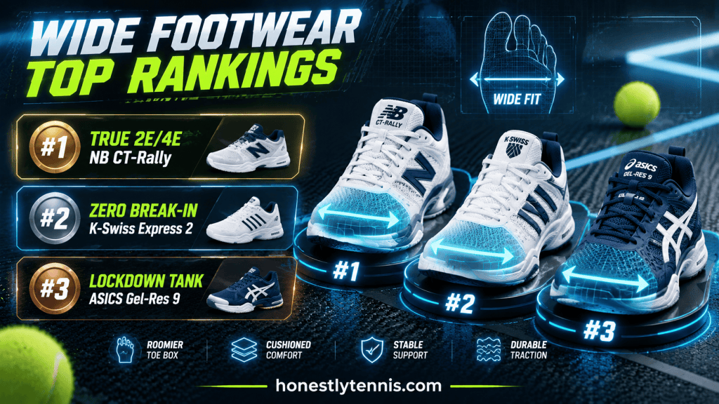 Coach Mitchell top 5 best tennis shoes for wide feet rankings infographic